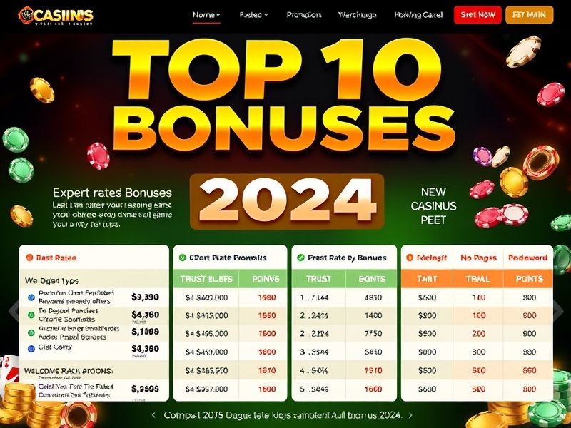 Discover the biggest bonus online casinos for 2024. Compare top welcome offers, no-deposit promotions, and expert-recommended platforms for maximizing your wins.
