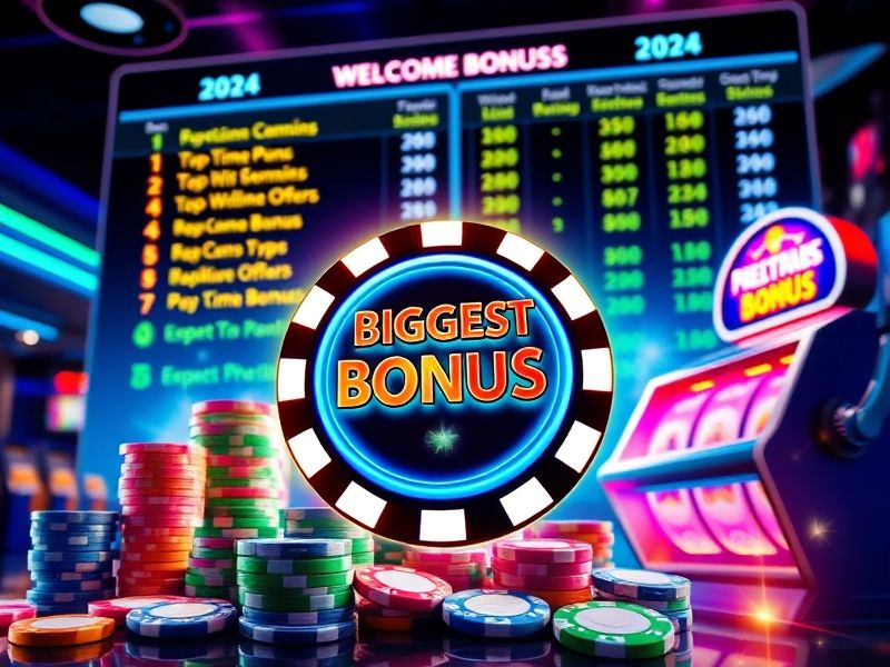 Discover the biggest bonus online casinos for 2024. Compare top welcome offers, no-deposit promotions, and expert-recommended platforms for maximizing your wins.